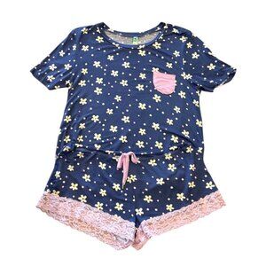 Honeydew Intimates Women's Night Floral Something Sweet Shortie Set Blue S NWT